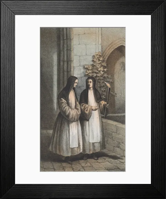 Framed Print : Two Nuns. Two nuns, circa 1850. (Photo by Hulton Archive / Getty Images)