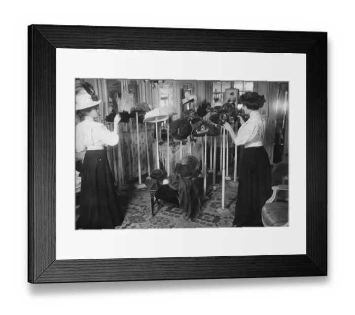 Framed Print : Millinery. A selection of hats from Maison Corbier at the Exposition Chapeaux at Paris Framed Print : Millinery. A selection of hats from Maison Corbier at the Exposition Chapeaux at Paris