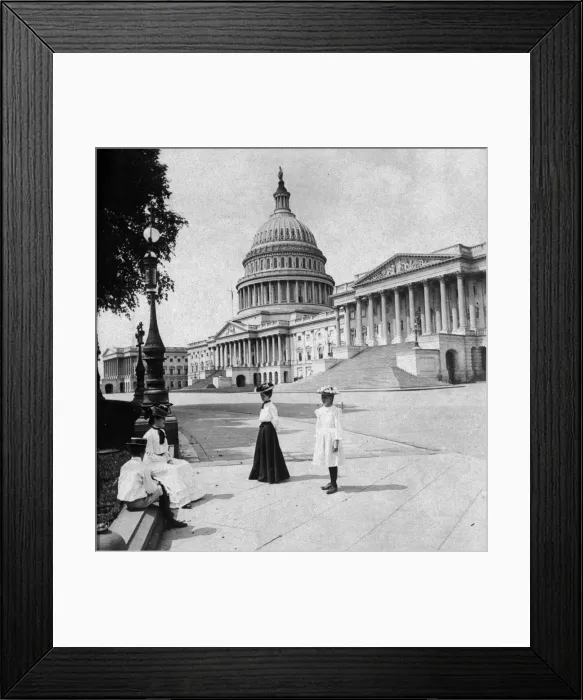 Framed Print : People Outside US Capitol Building Framed Print : People Outside US Capitol Building