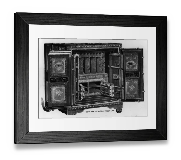 Framed Print : Halls Fire and Burglar Proof Safe