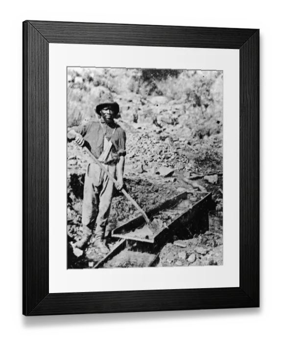 Framed Print : African-American Gold Miner