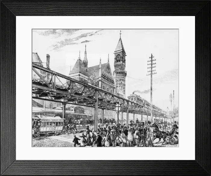 Framed Print : Elevated Train On Sixth Avenue Framed Print : Elevated Train On Sixth Avenue