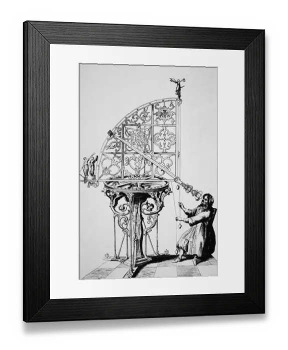 Framed Print : Man observing space through telescope, c. 1644 Framed Print : Man observing space through telescope, c. 1644