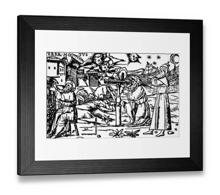 Framed Print : Astronomers using sighting devices, late 15th century Framed Print : Astronomers using sighting devices, late 15th century
