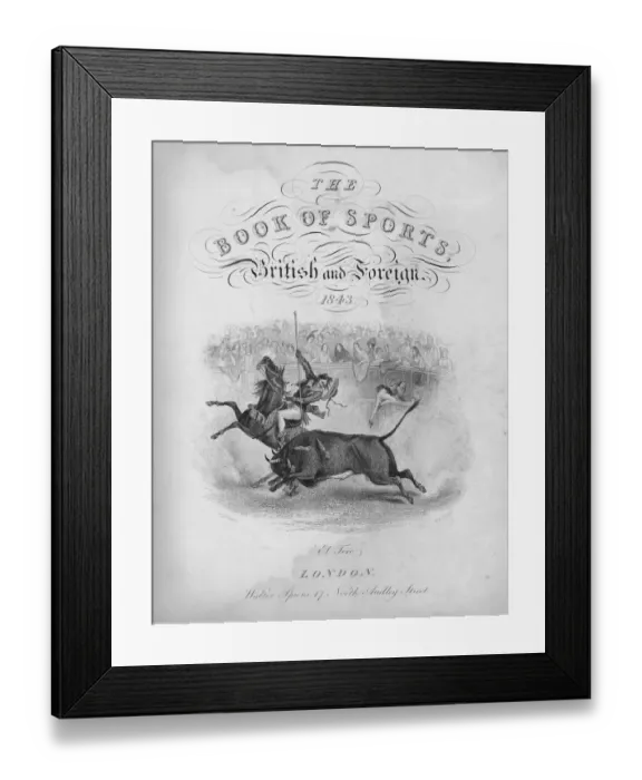 Framed Print : El Toro. A mounted torero spears the bull during a Spanish bullfight, 1843 Framed Print : El Toro. A mounted torero spears the bull during a Spanish bullfight, 1843