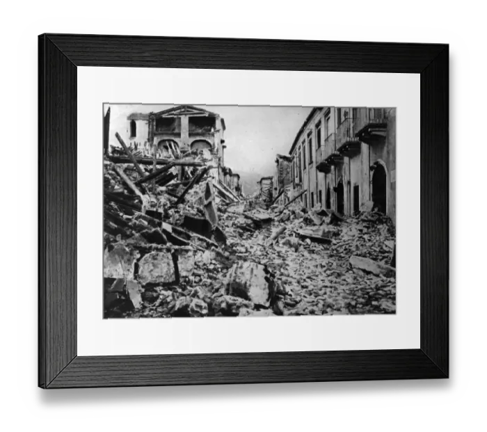 Framed Print : Aftermath. 28th December 1908: A view of Messina shortly after the terrible Framed Print : Aftermath. 28th December 1908: A view of Messina shortly after the terrible