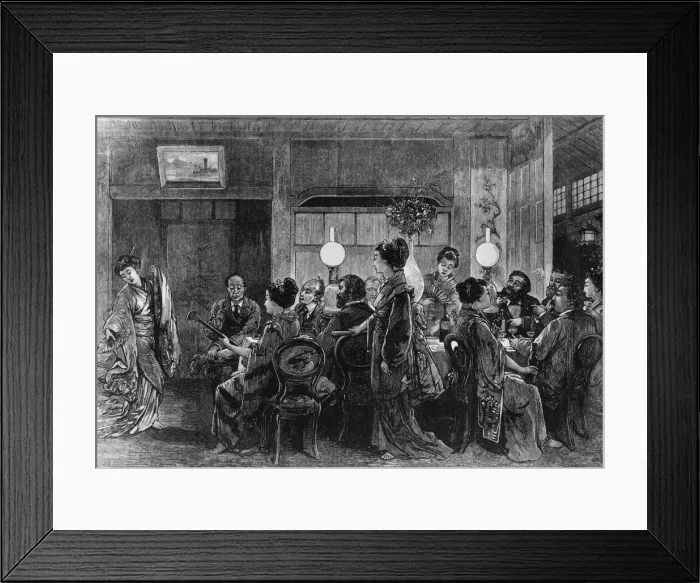 Framed Print : Japanese Dinner Party Framed Print : Japanese Dinner Party
