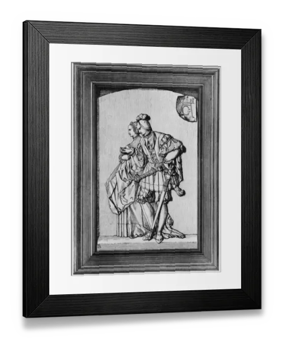 Framed Print : Les Noces. A wedding portrait of a bride and groom, engraved by Heinrich Aldegrever Framed Print : Les Noces. A wedding portrait of a bride and groom, engraved by Heinrich Aldegrever
