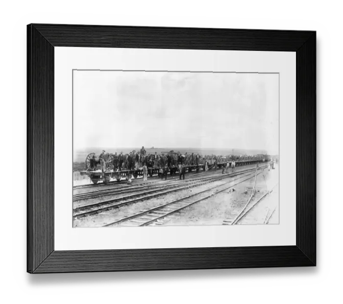 Framed Print : Boer Raid. circa 1900: Boer soldiers guard guns captured from Bullen Framed Print : Boer Raid. circa 1900: Boer soldiers guard guns captured from Bullen