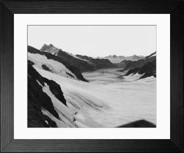 Framed Print : Glacier. A wide glacial valley, circa 1950