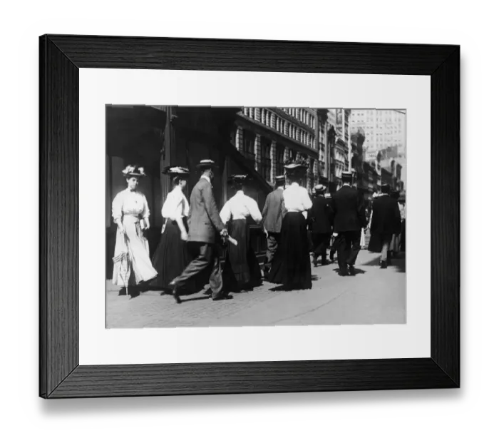 Framed Print : Edwardian Commuters In New York