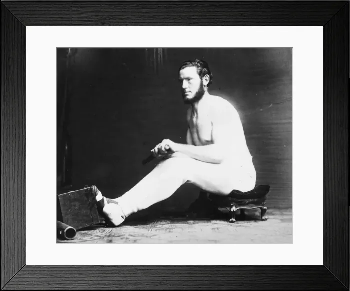 Framed Print : A Rower. circa 1880: A rower practising his strokes Framed Print : A Rower. circa 1880: A rower practising his strokes