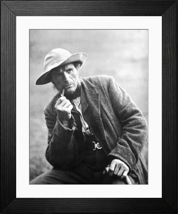 Framed Print : Farmer Smoking Pipe