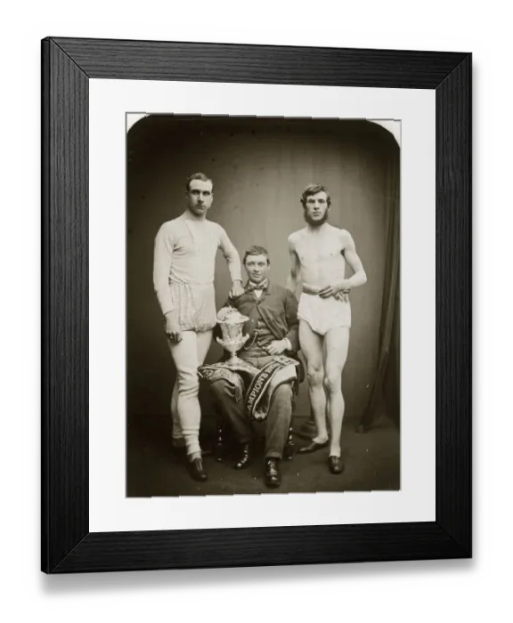 Framed Print : Athletes And Trophy Framed Print : Athletes And Trophy