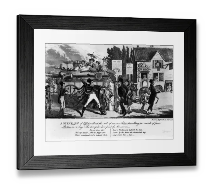 Framed Print : Toll Gate. 1824: A dispute at a toll gate