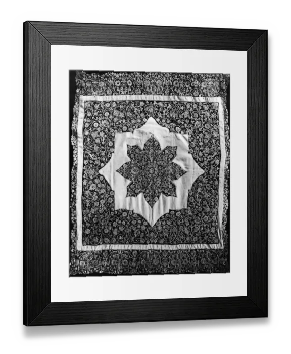 Framed Print : Lace. circa 1904: A piece of lace on show at the St Louis International Exhibition of Lace