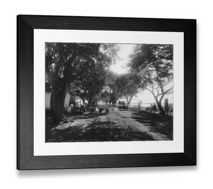Framed Print : Road Toll. 1910: A car stops at the Netteri toll-gate on the Calcutta road Framed Print : Road Toll. 1910: A car stops at the Netteri toll-gate on the Calcutta road