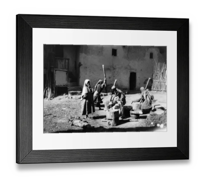 Framed Print : Pounding Maize