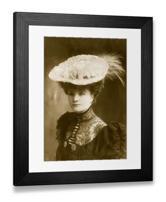 Framed Print : Lacey Hat. circa 1905: An Edwardian white lace hat with feather trimming Framed Print : Lacey Hat. circa 1905: An Edwardian white lace hat with feather trimming