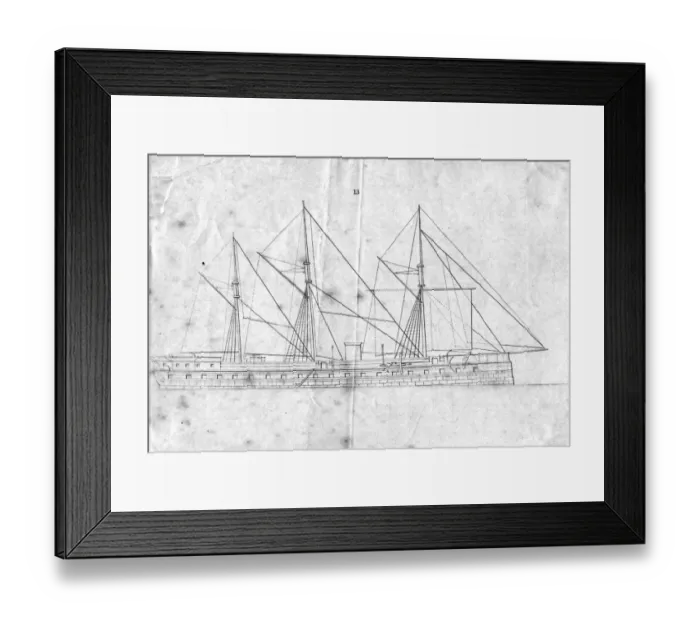 Framed Print : Frigate Plan Framed Print : Frigate Plan