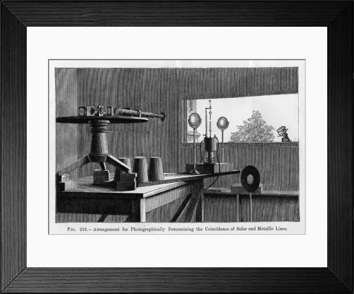 Framed Print : Sun Metal. circa 1850: Equipment for determining the coincidence of solar