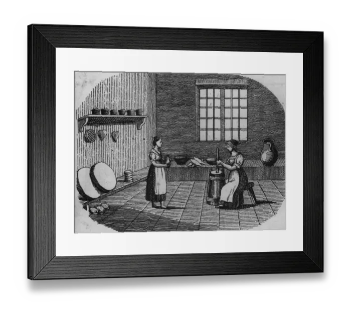Framed Print : Churning Butter Framed Print : Churning Butter