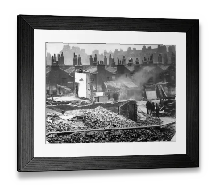 Framed Print : Old houses demolished to make way for new London Flats Framed Print : Old houses demolished to make way for new London Flats