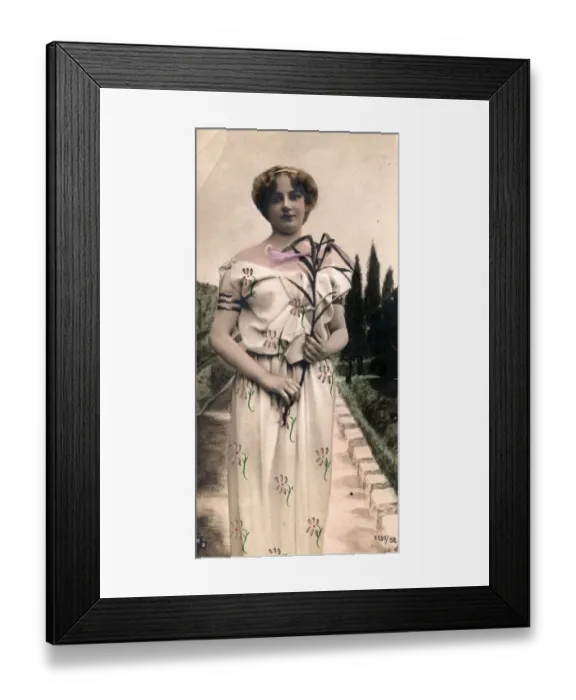 Framed Print : Lady With Lilies Framed Print : Lady With Lilies