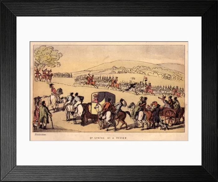 Framed Print : Dr Syntax. circa 1820: Dr Syntax at a military review Framed Print : Dr Syntax. circa 1820: Dr Syntax at a military review