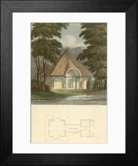 Framed Print : A Dairy. 1816: An illustration and plan for a dairy Framed Print : A Dairy. 1816: An illustration and plan for a dairy