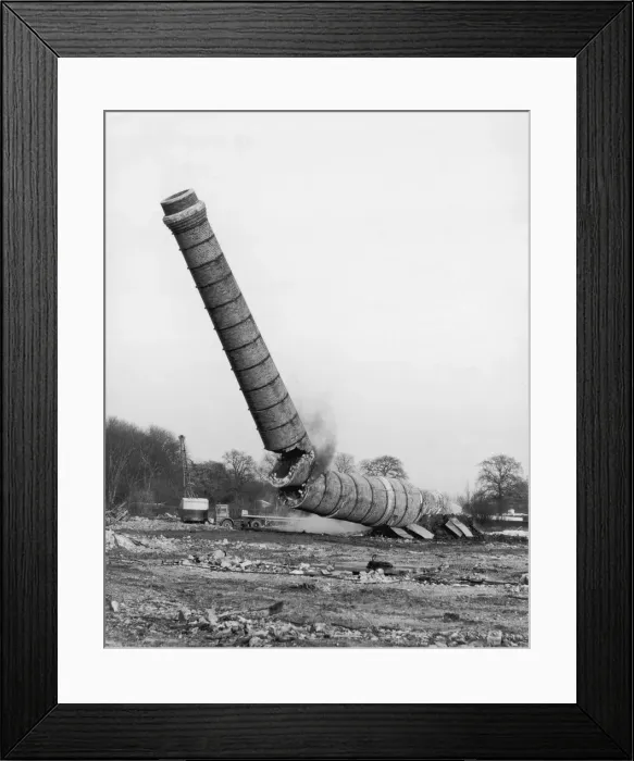 Framed Print : Demolishing Chimney Framed Print : Demolishing Chimney