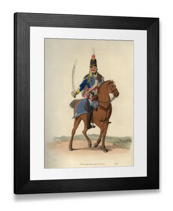Framed Print : Dragoon. circa 1805: An officer of the 10th Prince of Waless Dragoon Guards Framed Print : Dragoon. circa 1805: An officer of the 10th Prince of Waless Dragoon Guards