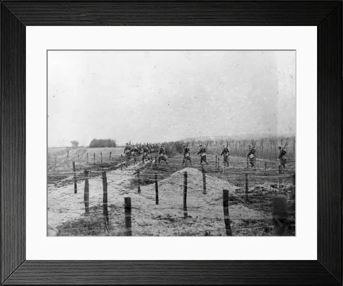 Framed Print : Wire Defences