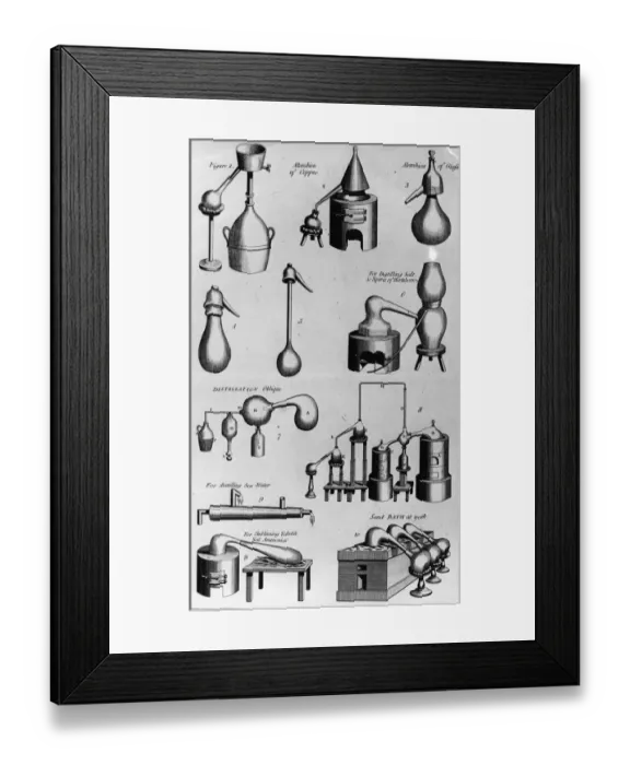 Framed Print : Distillation Flasks Framed Print : Distillation Flasks