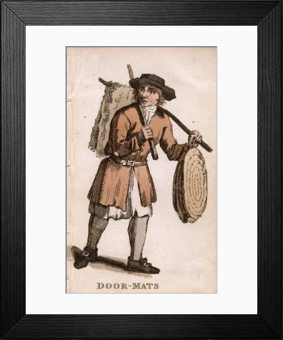 Framed Print : Door Mat Seller Framed Print : Door Mat Seller