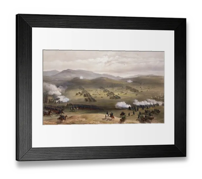 Framed Print : Balaklava. 25th October 1854: The charge of the Light Brigade at the battle Framed Print : Balaklava. 25th October 1854: The charge of the Light Brigade at the battle