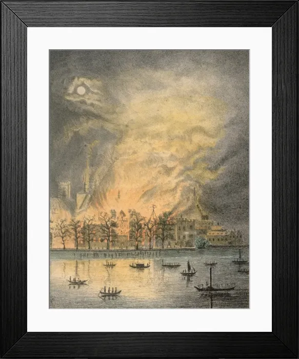 Framed Print : Westminster Fire Framed Print : Westminster Fire
