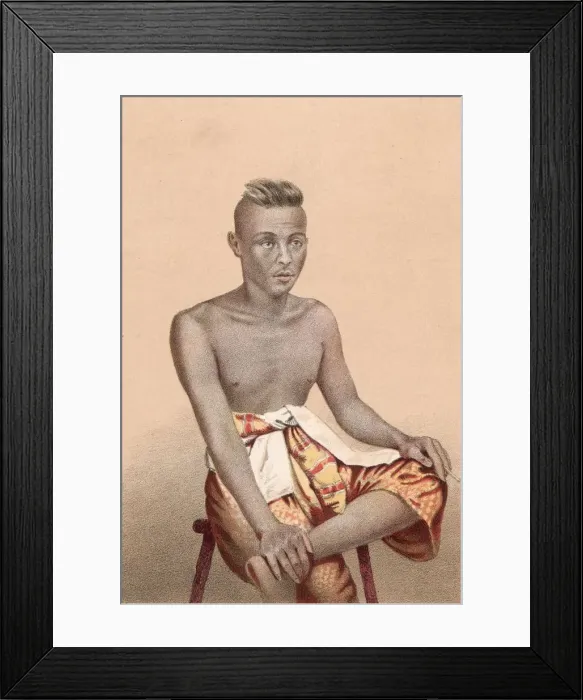 Framed Print : Mandarin. circa 1800: A Siamese mandarin, or civil servant in ordinary costume Framed Print : Mandarin. circa 1800: A Siamese mandarin, or civil servant in ordinary costume