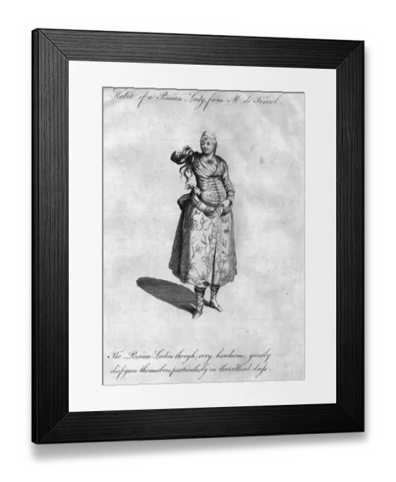 Framed Print : A La Mode. circa 1800: Habit of a Persian Lady Framed Print : A La Mode. circa 1800: Habit of a Persian Lady