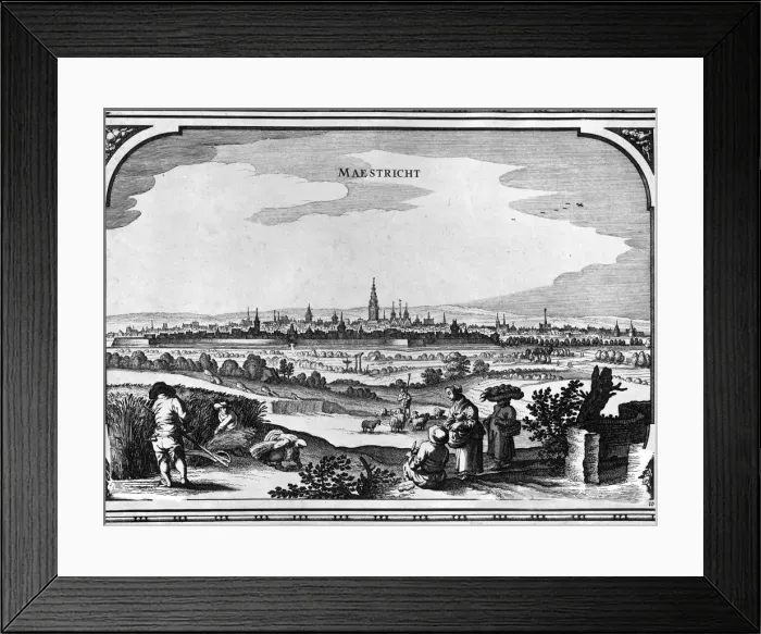 Framed Print : Mstricht. circa 1790: A general view of Mstrict in the late 17th Century Framed Print : Mstricht. circa 1790: A general view of Mstrict in the late 17th Century