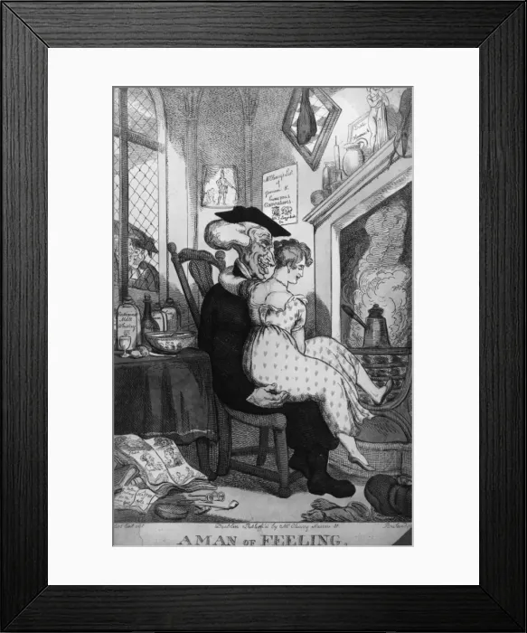Framed Print : Love Nest. circa 1790: A Man of Feeling by Rowlandson Framed Print : Love Nest. circa 1790: A Man of Feeling by Rowlandson