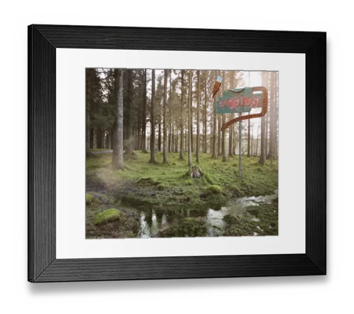 Framed Print : Unplug neon in the forest Framed Print : Unplug neon in the forest