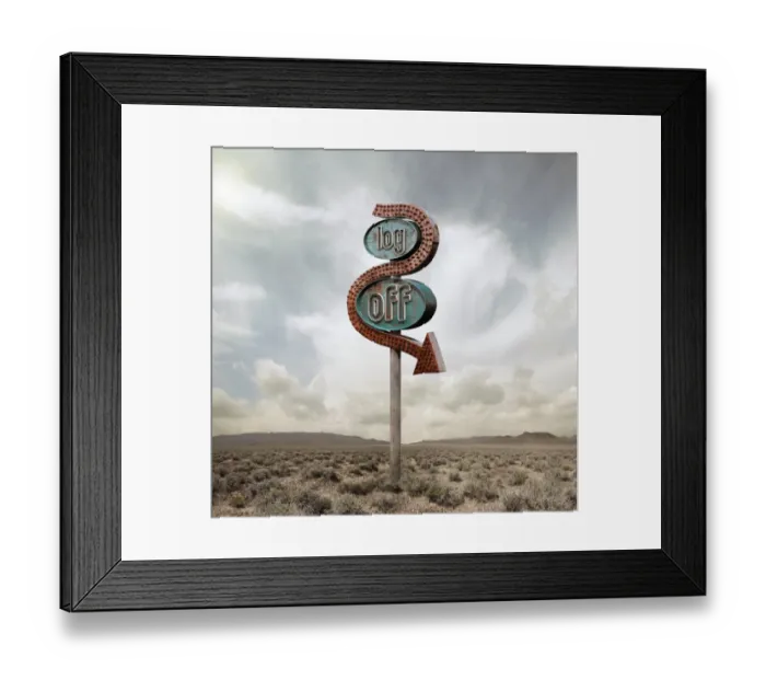 Framed Print : Log off neon in the desert Framed Print : Log off neon in the desert