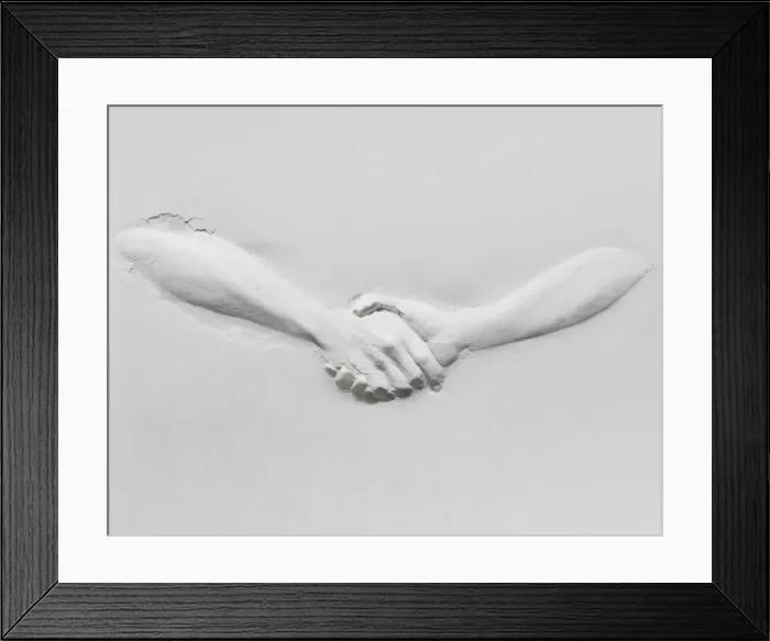 Framed Print : relief of handshake Framed Print : relief of handshake