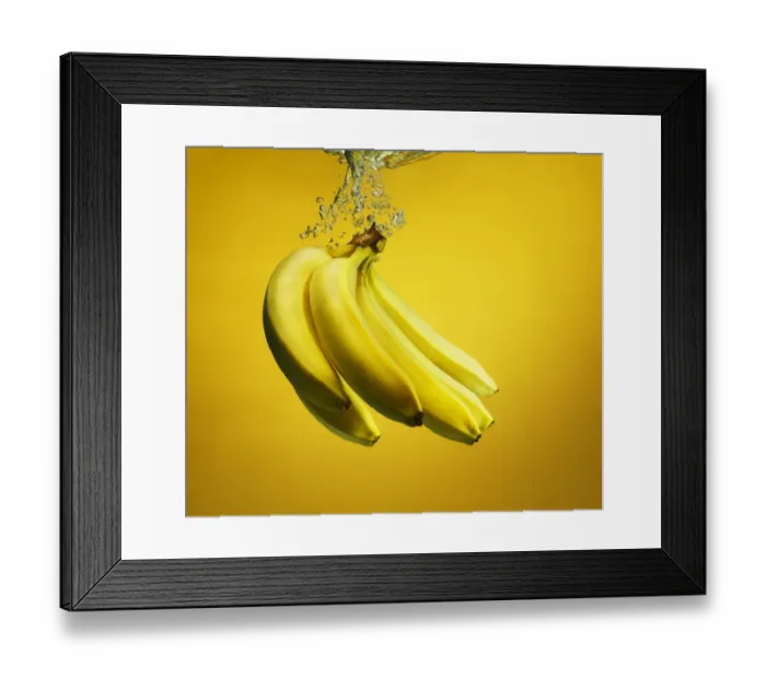 Framed Print : bananas splashed into water Framed Print : bananas splashed into water