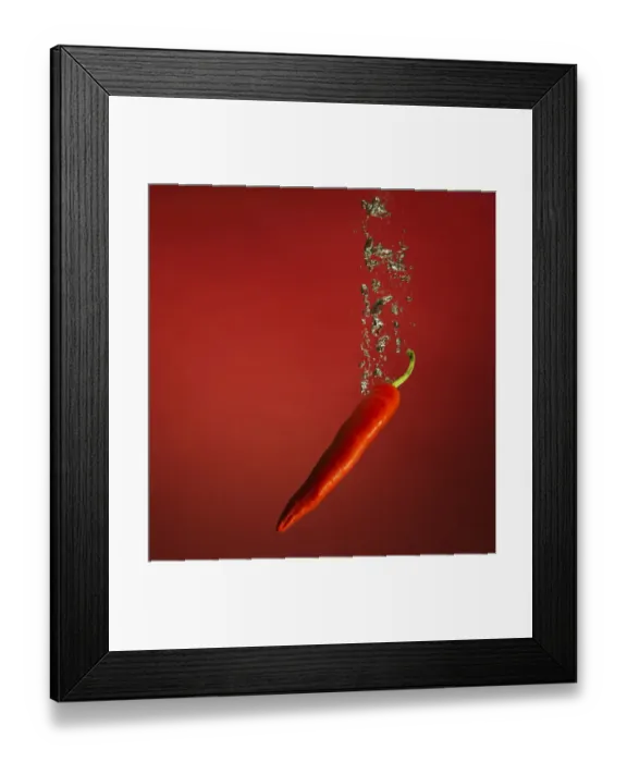 Framed Print : chilli splashed into water Framed Print : chilli splashed into water