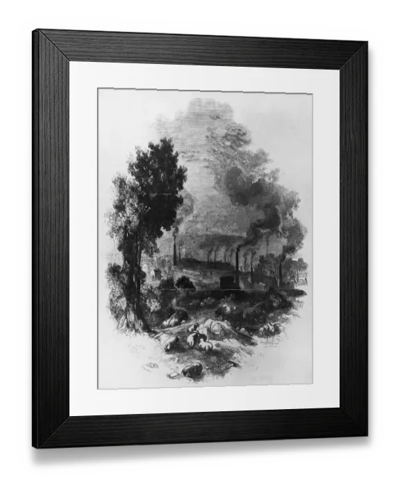 Framed Print : Bradford. A marked contrast between Bradfords industrial centre