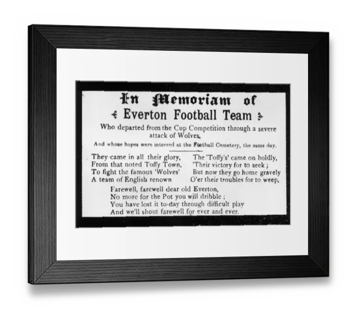 Framed Print : Everton RIP Framed Print : Everton RIP