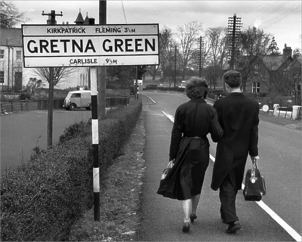 A couple entering Gretna Green