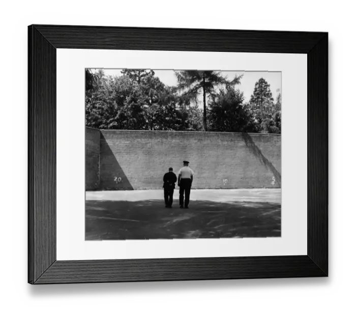 Framed Print : Broadmoor. A patient at Broadmoor, England, being given half-an-hours air in an enclosed Framed Print : Broadmoor. A patient at Broadmoor, England, being given half-an-hours air in an enclosed